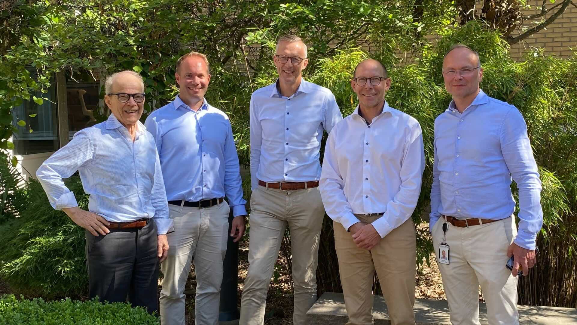 Bild på Sven-Joel Härgestam, André Carlsson, Ola Hansson på bolaget Watersprint. Stefan Persson och Tom Söberg på Sandberg Development